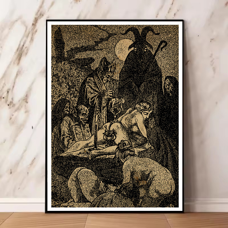 Vintage Cadılar Şeytan Ve Şaba - Star Map Poster incelemesi ve fiyatı